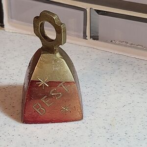 Vintage Brass Best Wish Wedding Dinner Bell